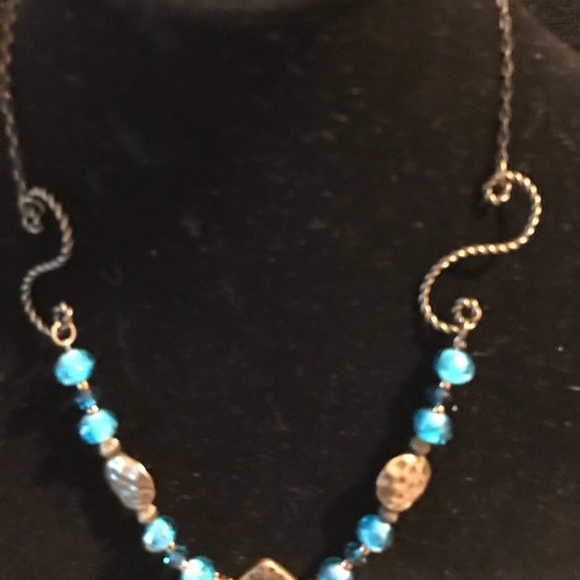 Necklace copper/turquoise color stones - Picture 3 of 3